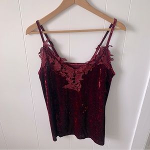Velvet lace tank top